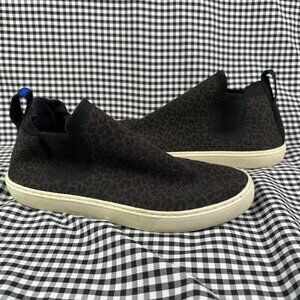 Rothy's Shoes The Chelsea Boot Espresso Spot Leopard Print Brown Black Size 10